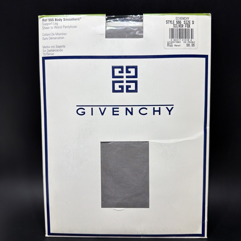 Vintage 1993 Givenchy Style 555 Size D Silver Fox Body Smoother Support Hose